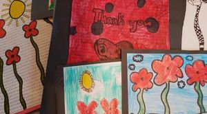 Thank you cards written to members of the Canadian Armed Forces by HIP volunteers.
